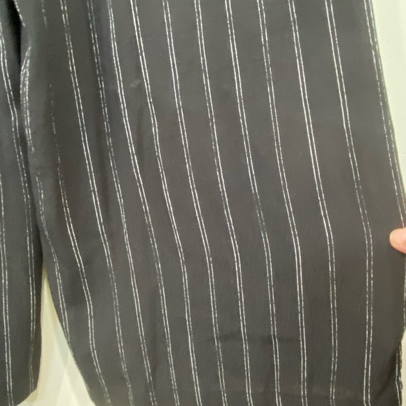 Wilfred Faun Stripe Wide Leg Black/ White Thin Stripe Tie Back Pull on pant L - Picture 11 of 16